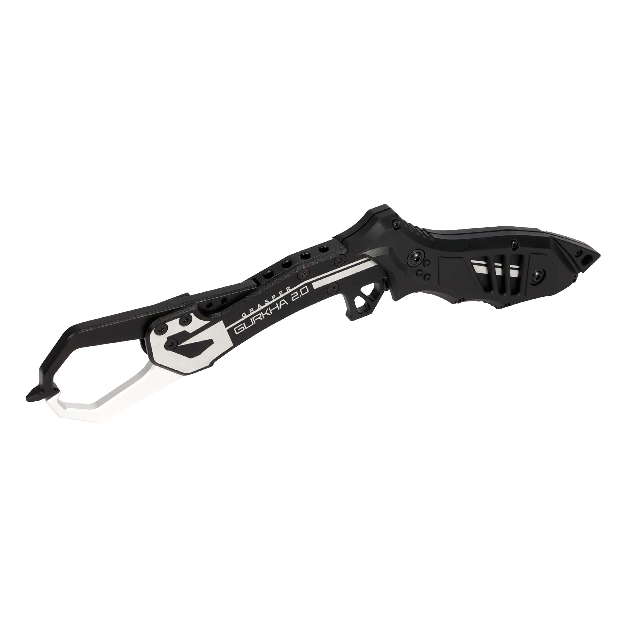 

DRESS Grasper Gurkha Fish Grip, Black Silver, Fishing Grip, Machined Stainless Steel, for Landing Big Fish, Model