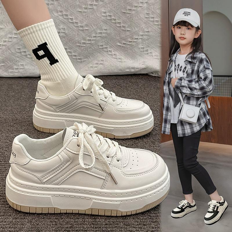 

2024 Girls White Dad Sneakers - Spring/Autumn Style, Medium to Large Children s Sports Shoes Size 38 белый