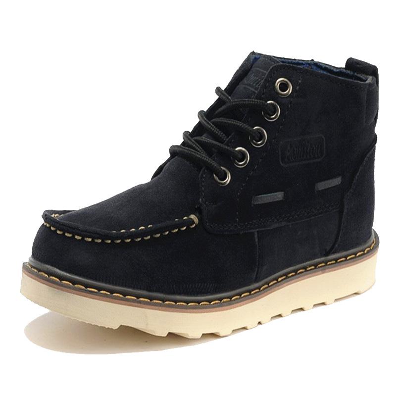 

New Couple High-Top Shoes Short Boots Genuine Leather Men S Boots Women S Boots Waterproof Tooling Boots Anti-Velvet Cowhide Martin Boots 36