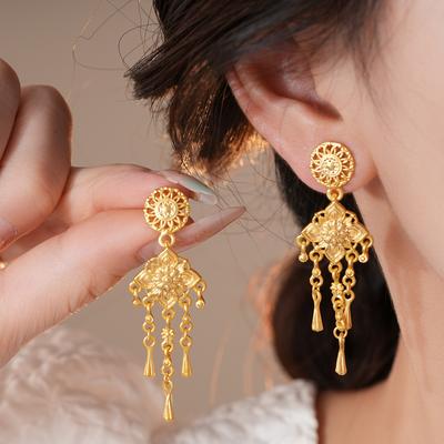 Luxurious Earrings Exquisite Earrings Bohemian Tassel Ethnic Earrings Fashion Party Jewelry Golden Earring Jewelry
