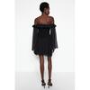 Waist Opening/Skater Lined Flared Chiffon Bridal Dress