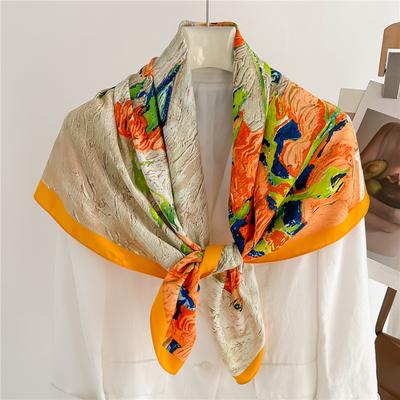 90cm Travel Sunscreen Versatile Large Square Scarf Shawl Headscarf Neck Protection Scarf Decoration For All Seasons