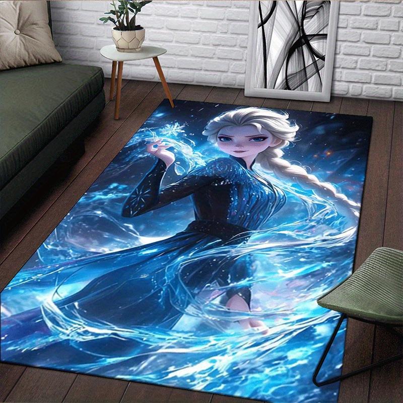 1pc Frozen Pattern Area Rug Soft Flannel Floor Mat for Living Room,Office,Bedroom and Carpet,Sofa Coffee Table Floor Mat