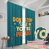 2pcs 2D flat printing Curtains Motivational Quote Fabric Without Electricity Seasonal Party & Holiday Decor for Holiday Decor