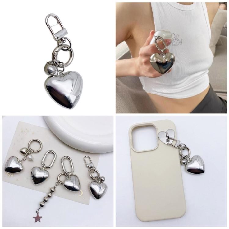 Colorful Heart Keychain Love Shape Bag Charm Pendant Decoration Handmade Jewelry