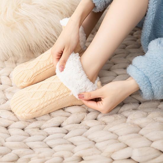 1 Pair Unisex Floor Socks Thickened Design Warm Anti-Slip Socks