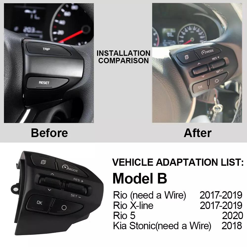 Ruili14 For KIA K2 RIO 2017- Multifunction Steering Wheel Button Buttons Bluetooth Phone Cruise Control Volume