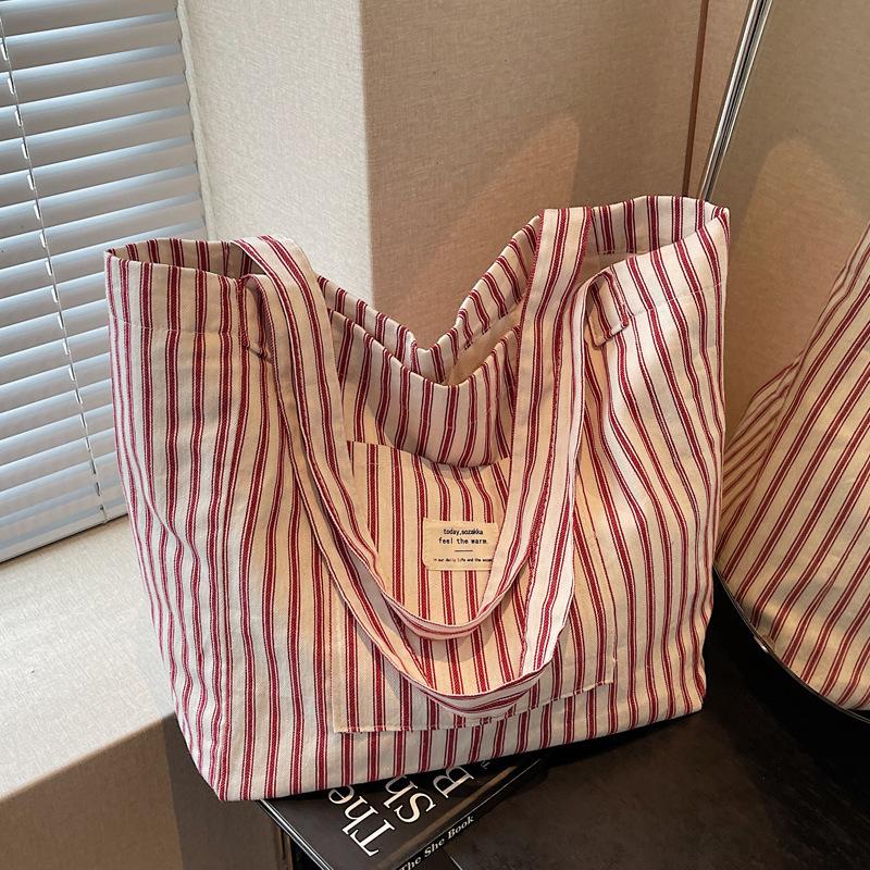 Foreign style texture niche large-capacity bag women's fashion 2025 summer new foreign style canvas shoulder tote bag