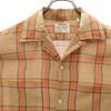 Arrow 60s Vintage USA Made Open Collar Check Pattern Long Sleeve Open Color Shirt Men's Used