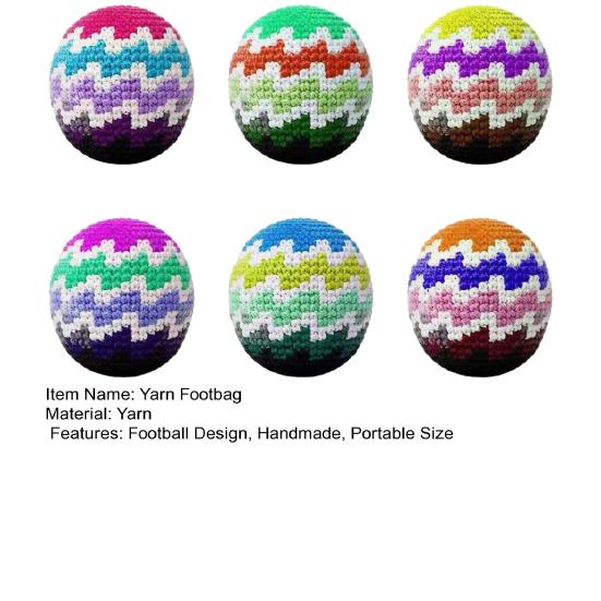 Handmade Crochet Footbags Yarn Multicolored Kids Adults Hacky Sack Knitted Throwing Beanbag Juggling