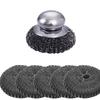 6 Stuks Heavy Duty Roestvrij Staal Schrobborstels Set Afwas Draadbol Afwas Reiniging