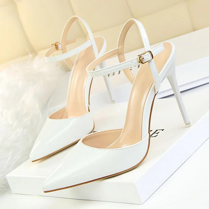 Summer Shoes Women High Heels Sandals Pointed Toe Fashion Ladies Party Shoes Modern Super High Heel 10.5cm