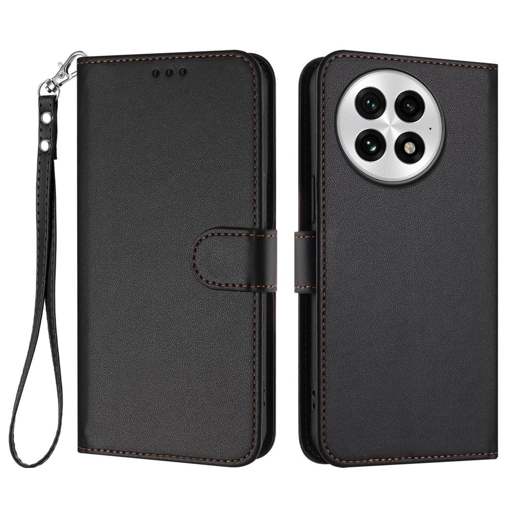 For OnePlus 13 Leather Case Wallet Stand Phone Cover with Wrist Strap
