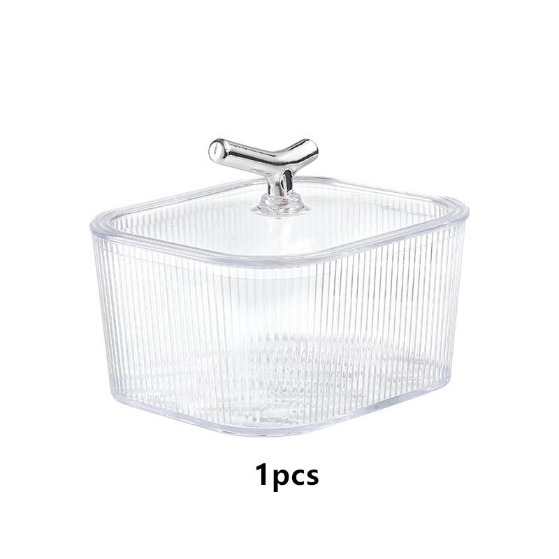 

Прозрачная коробка для хранения резинок для волос большой вместимости с крышкой, коробка для хранения заколок для волос, корзина-органайзер для настольных аксессуаров для волос белый