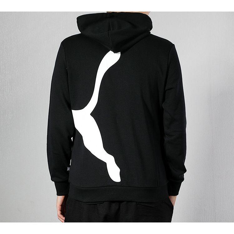 Puma Big Logo Knit Hoodie Men Tops Black 580566-01
