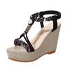 Bohemia Wedge Sandals for Women Summer Shoes 2025 Braided Band Platform Gladiator Sandals Woman Thick Bottom Beach Sandalias