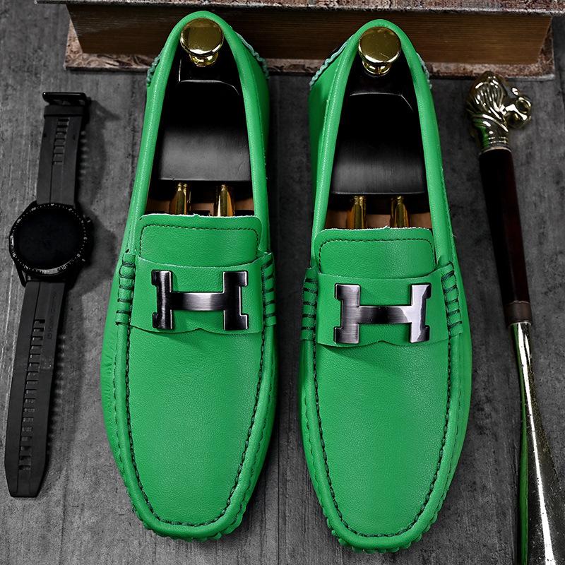 Summer Amazon Large Size Hot-selling Versatile Casual Doudou Men's Leather Shoes British Outdoor Four-season Leather Shoes