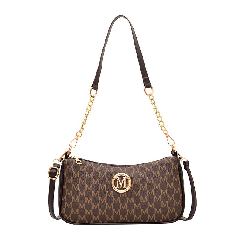 

This Year s Stylish Crescent Crossbody Bag with Letter Print кавовий