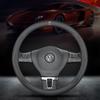 O4Volkswagen Car Nappa Leather Steering Wheel Cover Auto Accessories For VW GTI Polo Golf MK7 Passat B8 Tiguan Jetta T-ROC ID.4 CC