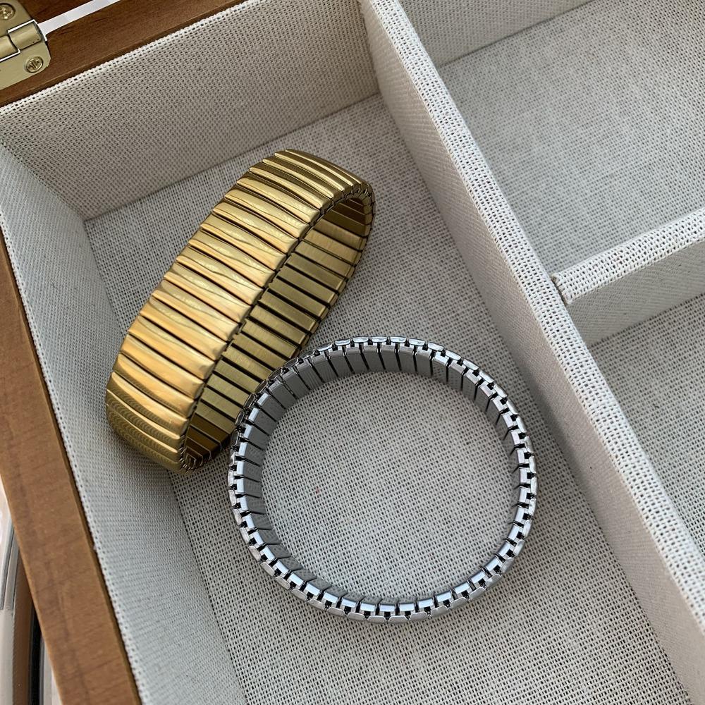 Elestic Titanium Steel Hand Chain Punk Vintage Bangle Fashion Stretch Watch Strap Bracelet  Unisex