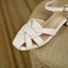 Women's low-heeled sandals summer new simple temperament solid color versatile large-size bag head sandals