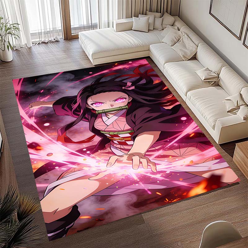 Kimetsu no Yaiba (Insect Pillar Butterfly Ninja) rug, suitable for playrooms, bedrooms, living rooms, sofas, and other home déco
