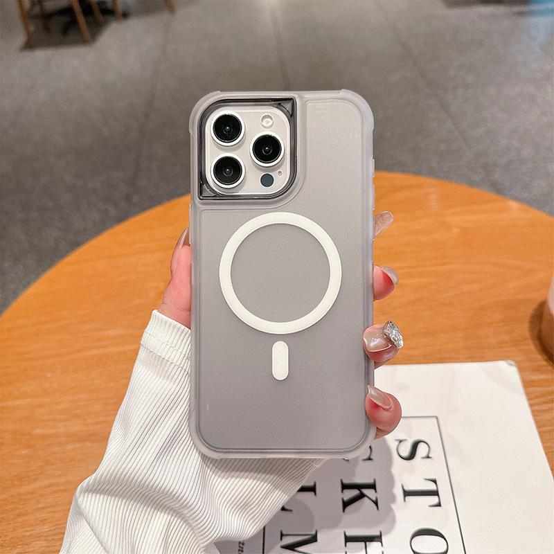 For IP16promax Magnetic Defense Three-in-one Transparent TPU+PC Upper and Lower Cover Ins Wind and Anti-fall Mobile Phone Case