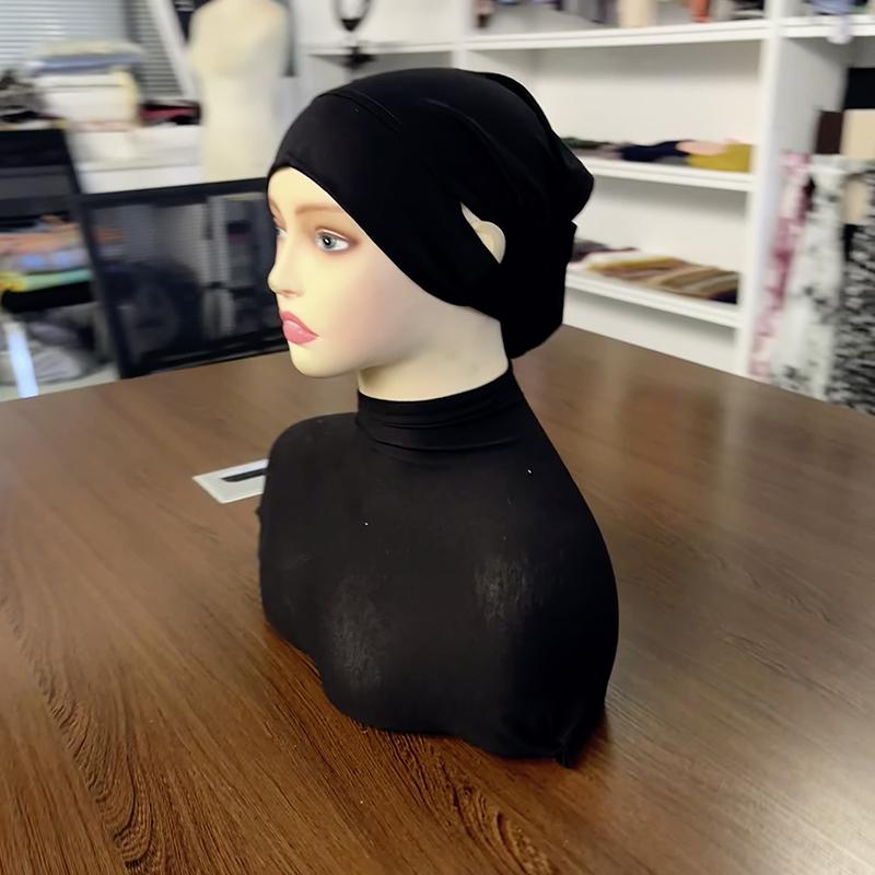 Cotton Modal Hijab Scarf Under Cap with Ear Hole Hijab Muslim Hijab Inner Scarf Lady Bandanas Turbante Mujer Hat Soft Hijab