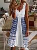 New European and American hot-selling women's clothing fast-selling T strap V-neck lace fashion printed dress