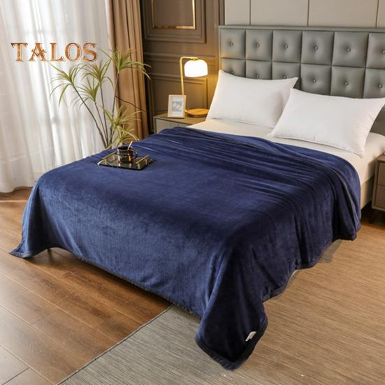 Flannel Blanket Thickened Double-sided Fluff Plush Solid Color Office Nap Dormitory Home Bed Sofa Travel Cozy Warm Winter Blanket