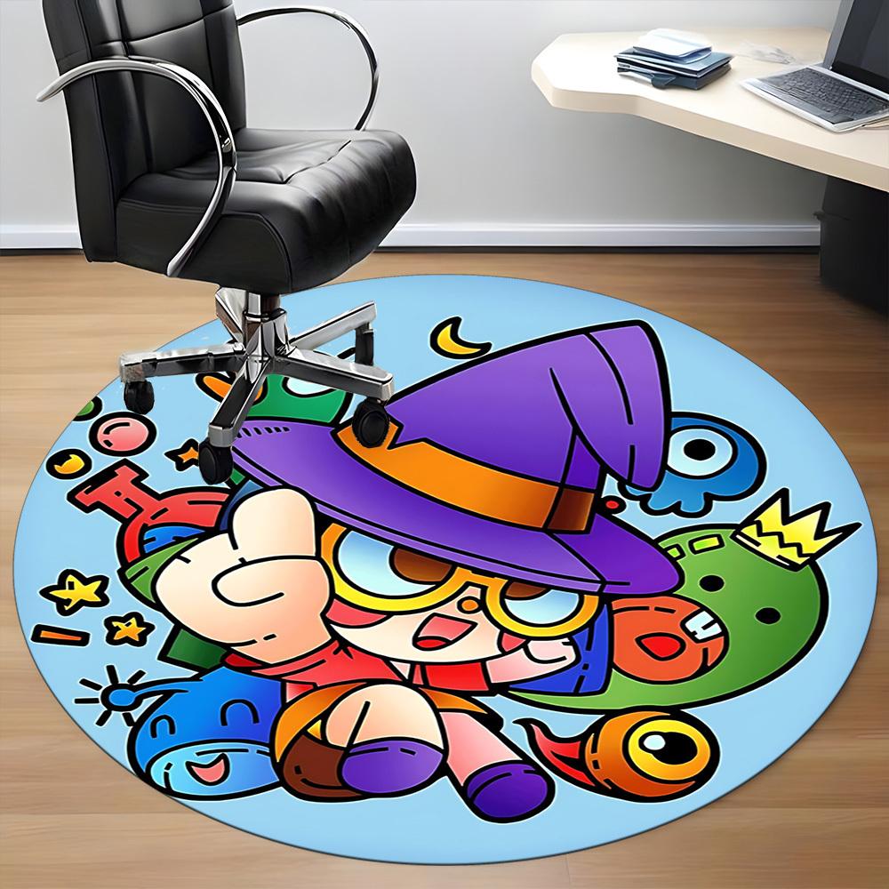 1PC Magical Magic Creatures Office Round Area Rug, Mat Suitable ForOffice, Under Office Chairs Bedroom Living Room Home Decor, Room Deco