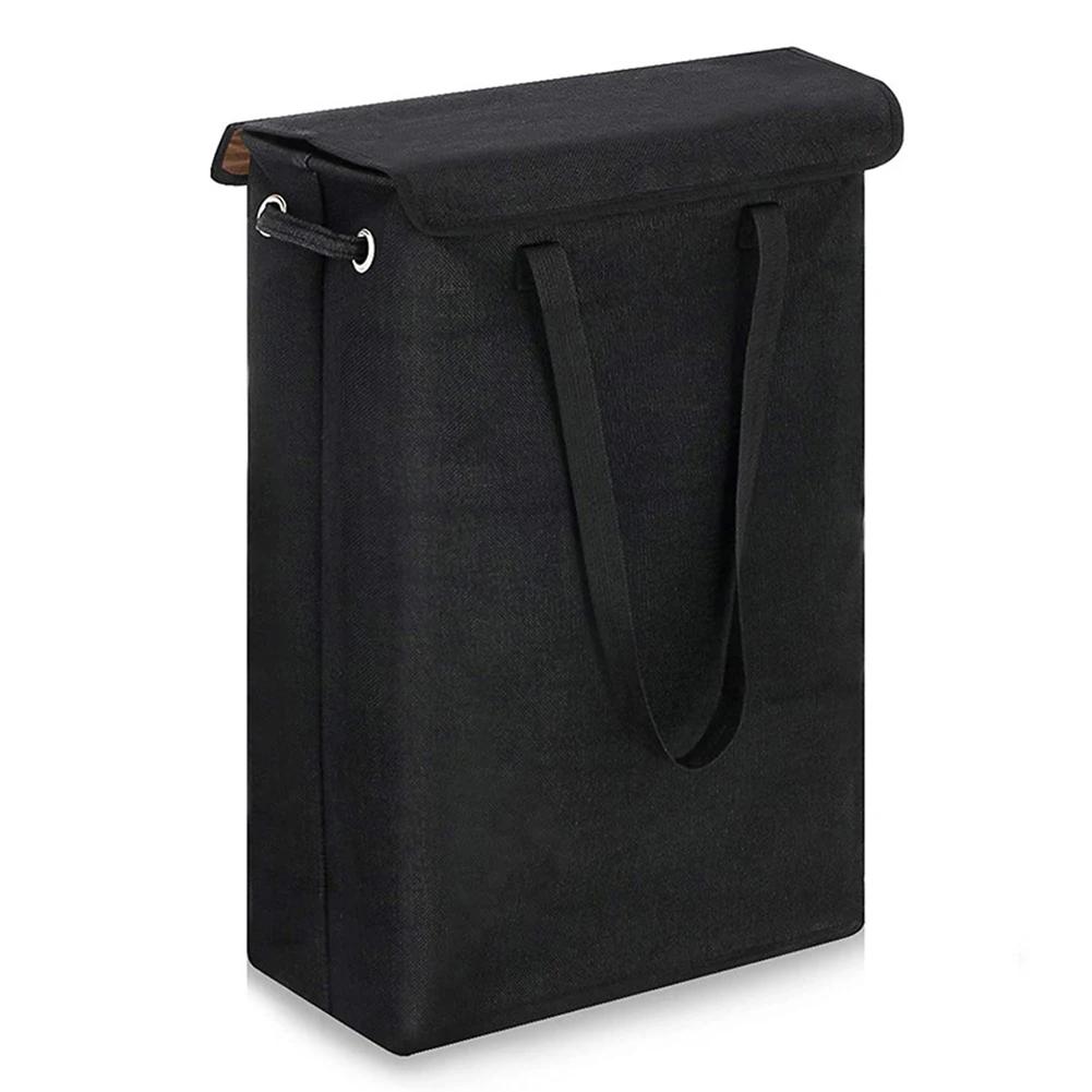 Slim Laundry Basket with Handle & Lid Narrow Laundry Hamper Multi-Function Clothes Storage Basket for Toys Clothing Organization