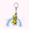 Creative Banana Cat with Heart Keychain for Accessories Bag Pendant Food Fruit Happy Cats Key Chain Ring Keychains Jewelry Gift