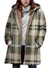  Women's Fleece Hooded Sweatshirt Print Trench Coat Thick Warm Top