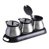 Modern Carbon Steel Tabletop Seasoning Set