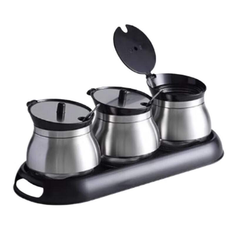 Modern Carbon Steel Tabletop Seasoning Set