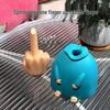 Smiling Blue Middle Finger Figurine - Small, Funny Desktop Toy for Friends, Birthday or Minimalist Decor