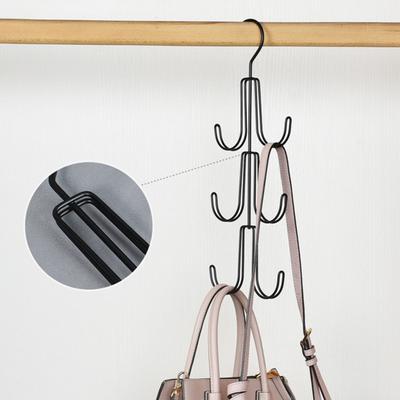 Appendiabiti da Armadio Ottima Portata 3 Strati 6 Ganci Antiscivolo Robusto Multiuso Borsa a Spalla Sciarpa Cravatte Cappello Collana Organizzatore da Appendere