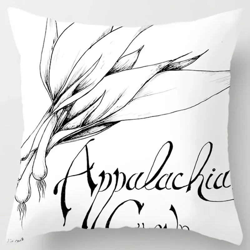 Simple Ink Style Art Printing Pattern Cushion Cover Home Living Room Sofa Decoration Polyester Square Pillow