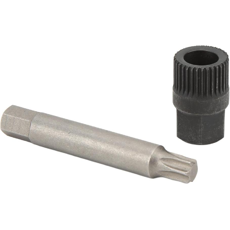 Alternator Pulley Wrench Kit - Efficient Tool for Removing and Replacing Pulleys - Sturdy Steel Material -,- 33 Teeth Spline Socket Drill Bit Puller