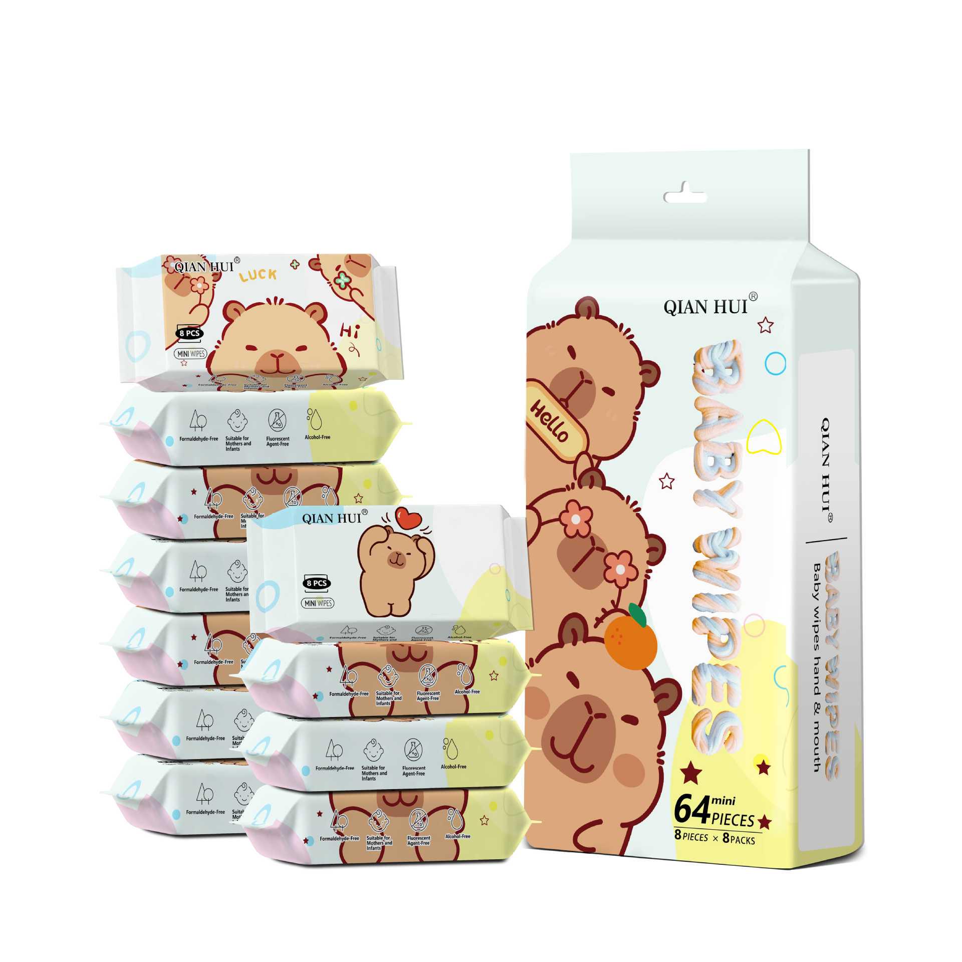 

Портативные мини влажные салфетки для рук и рта младенцев и детей