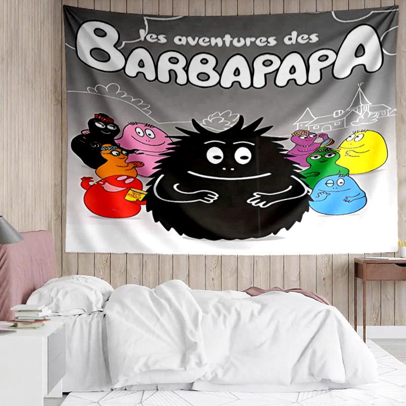 Barbapapa1 Tapestry for Bedroom Aesthetic Classroom Tapestries Wall Hanging for Living Room Dorm Office,Ideal Creative Gift