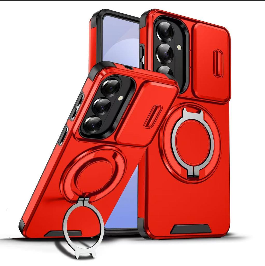 Custodia per telefono con supporto ad anello magnetico antiurto Armor per Samsung Galaxy S26Edge S26 Ultra Plus Cover protettiva a ribalta per fotocamera