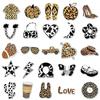 50 Leopard & Cow Print Graffiti Stickers: Waterproof Decorative Set for Phone Cases, Water Bottles, Suitcases