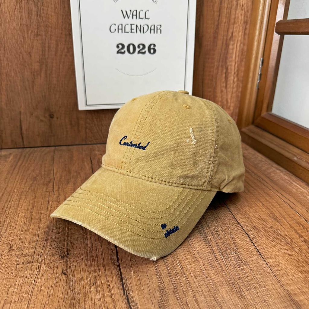 New simple washed cap spring and autumn embroidery soft top baseball cap men's and women's sun hat