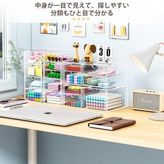 Caktraie makeup storage box 4 piece set 16 drawers transparent