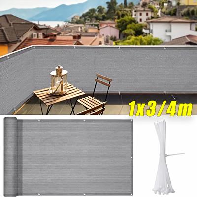 4x1M Wohnung Balkon Sichtschutz Langlebiger Windschutz für Außen Hinterhof Terrasse Deck Geländerabdeckung