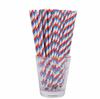25-Pack Striped Biodegradable Paper Straws for Milk Tea and Beverages