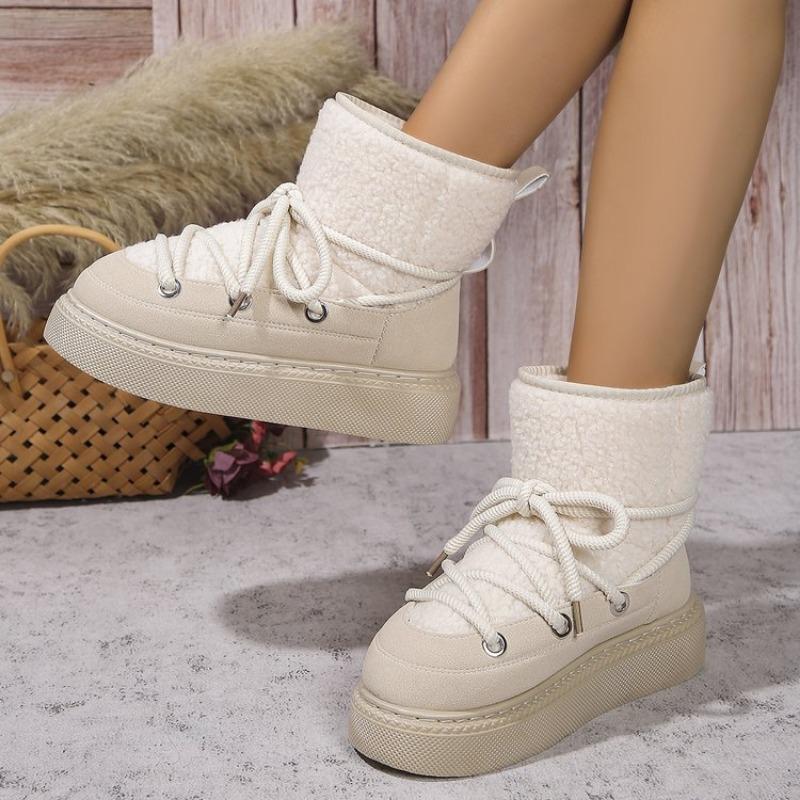 Large size snow boots for women's autumn and winter new velvet thickened warm snow boots for women