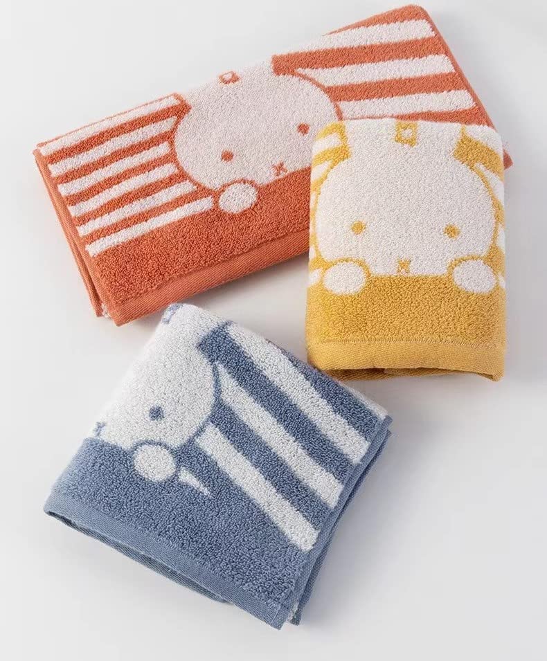 Miffy and Snoopy Face Mini Bath Hand Cute Towels Towel, Towel, Towel, Soft, Lint-Resistant, Durable, Thin, (Miffy B, 3-Piece Set)